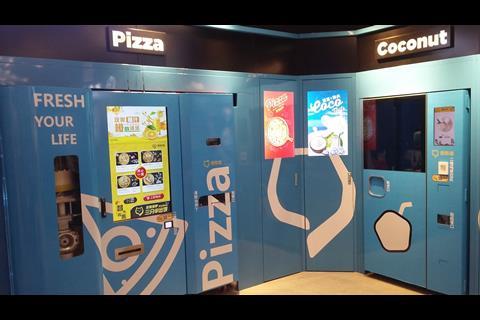 A pizza vending machine provides food on the go